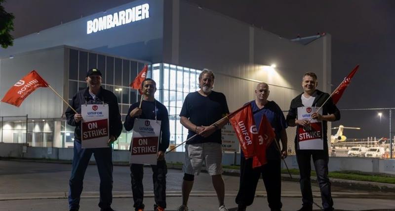 1,350 Bombardier union workers start strike action in Toronto