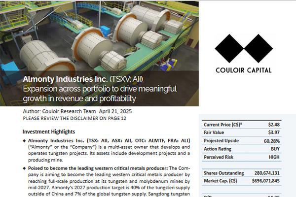 Almonty Industries: Expansion across portfolio to drive meaningful revenue & profit growth