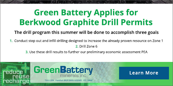 Green Battery Applies for Berkwood Graphite Drill Permits