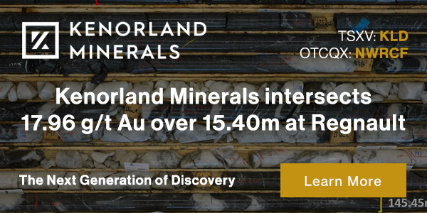 Kenorland Minerals intersects 17.96 g/t Au over 15.40m at Regnault