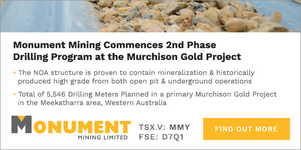 Monument Mining Commences 2nd Phase Drilling Program at the Murchison Gold Project (Australia)