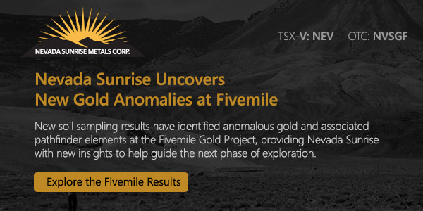 Nevada Sunrise Uncovers New Gold Anomalies at Fivemile