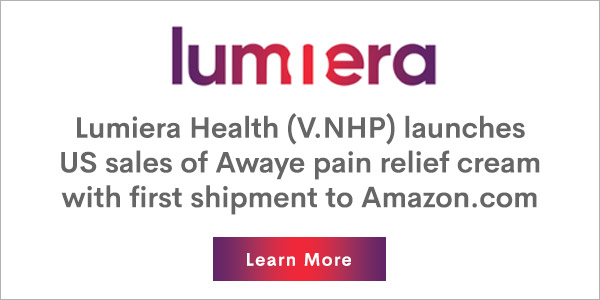 Lumiera Health launches US sales of Awaye pain relief cream with first shipment to Amazon.com