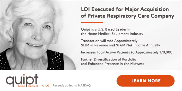 LOI Executed for Major Acquisition of Private Respiratory Care Company